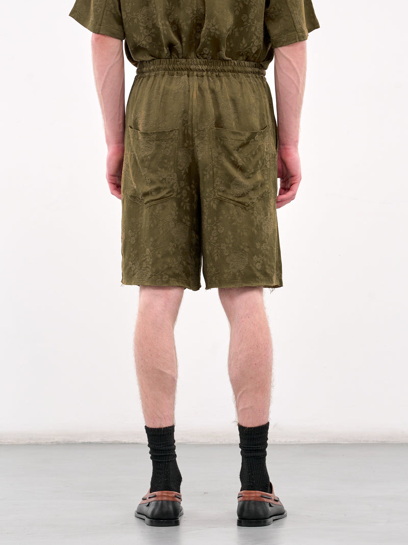 Raw Lined Elasticated Shorts (251-MST050RL-KHAKI)