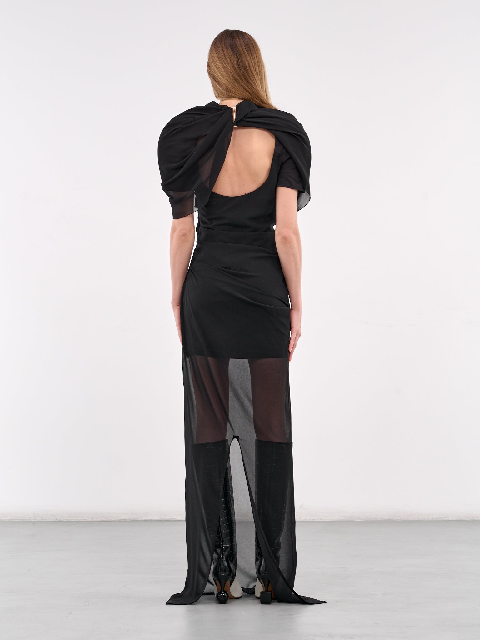 Draped Maxi Dress (251DR105-1555-BLACK)
