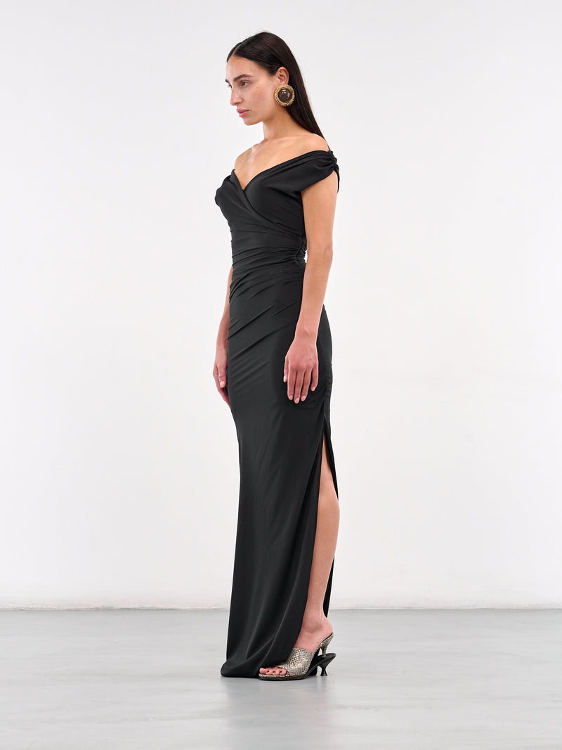 The Rita Long Dress (251DR237-1767-BLACK