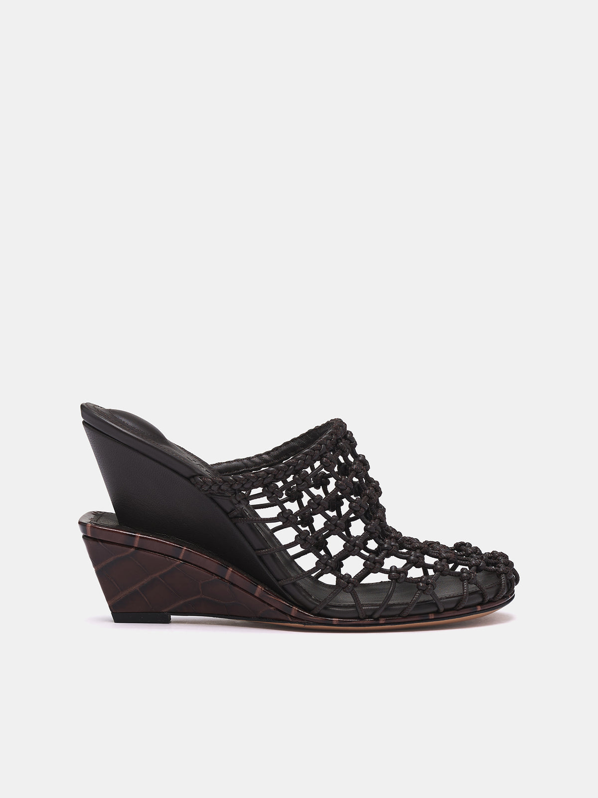 The Double Woven Shoes (251FO165-4301-DARK-BROWN)