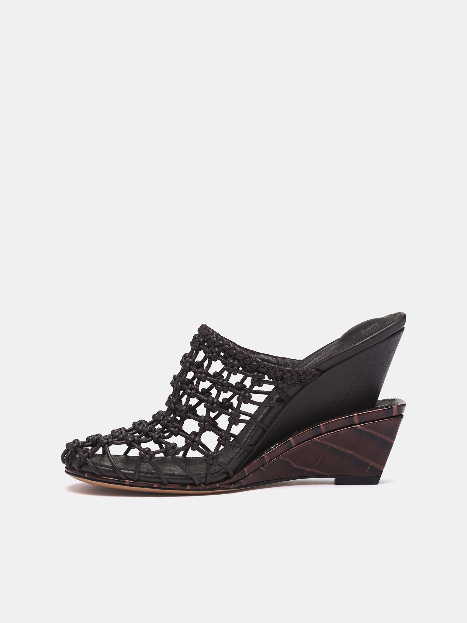 The Double Woven Shoes (251FO165-4301-DARK-BROWN)