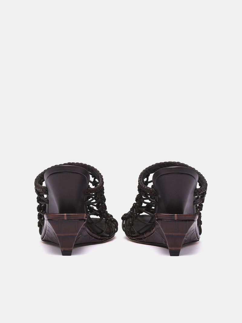 The Double Woven Shoes (251FO165-4301-DARK-BROWN)