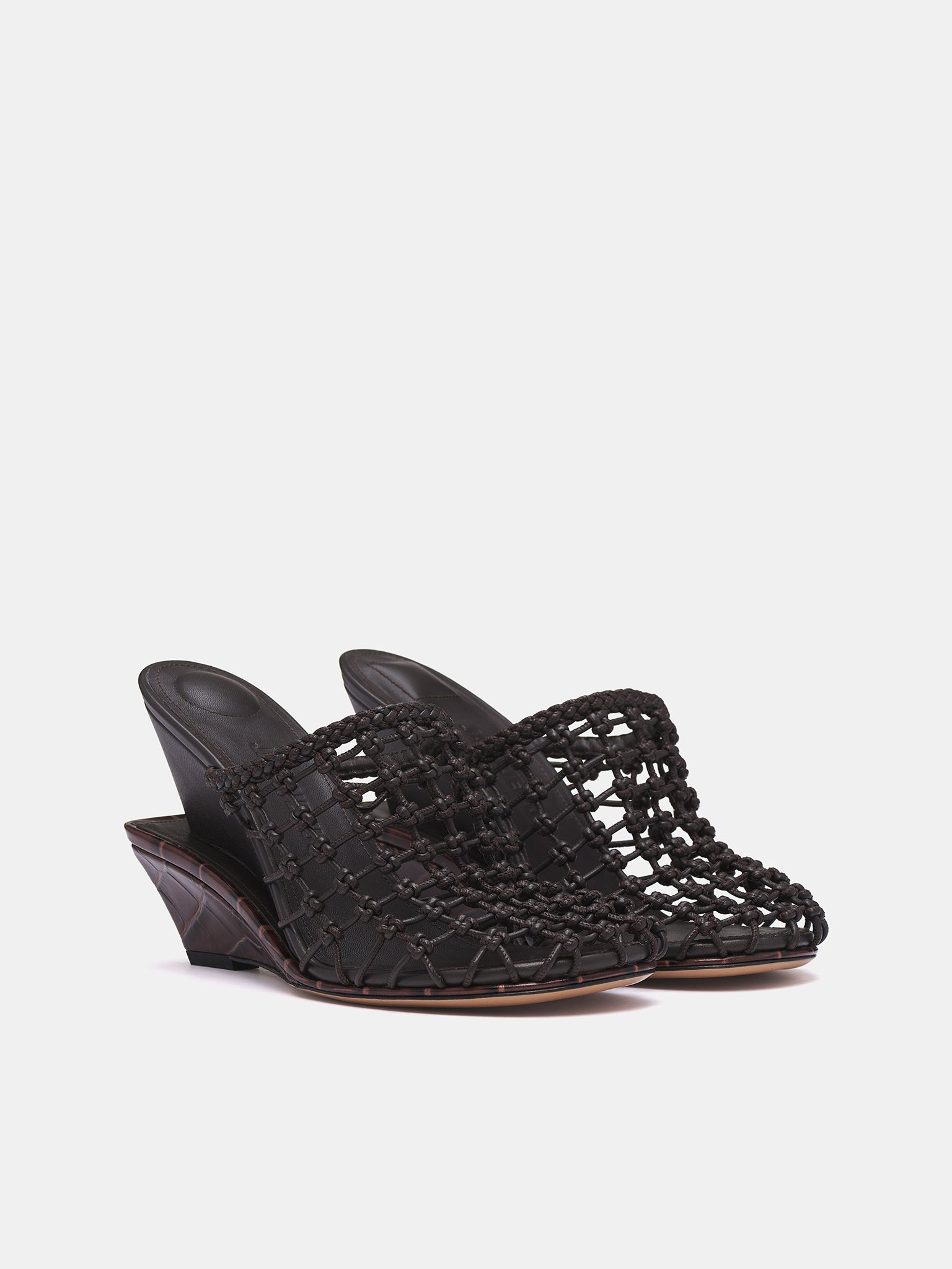 The Double Woven Shoes (251FO165-4301-DARK-BROWN)