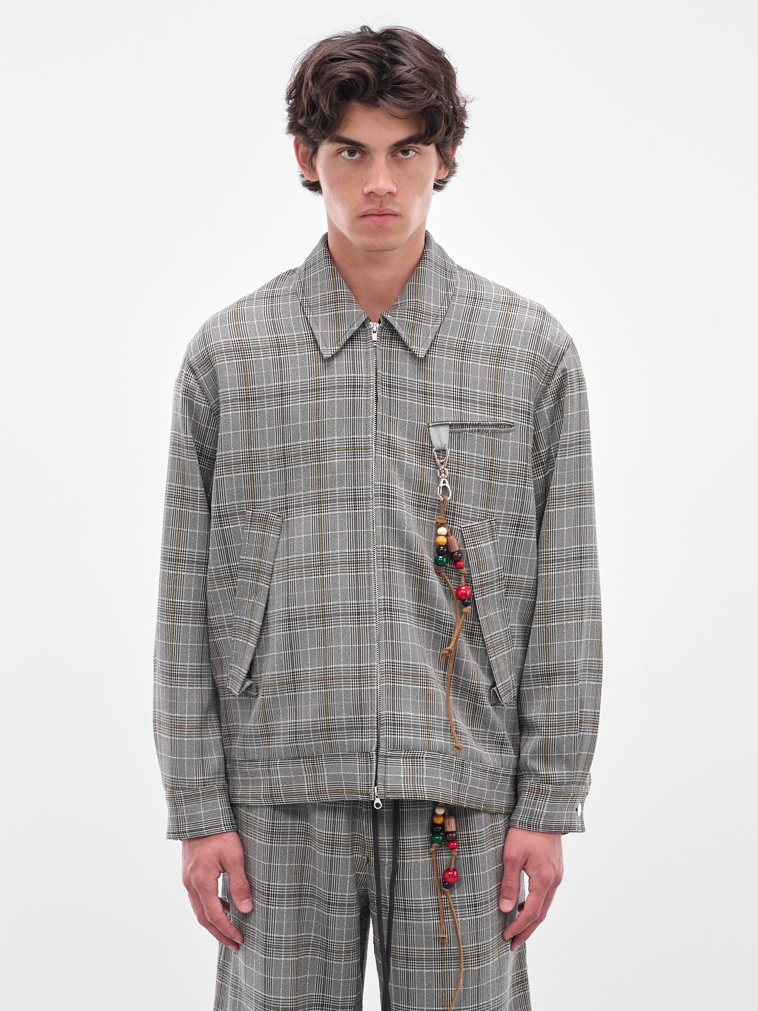 Gray Vintage Check Coach Jacket (252-MJK067-GREY)