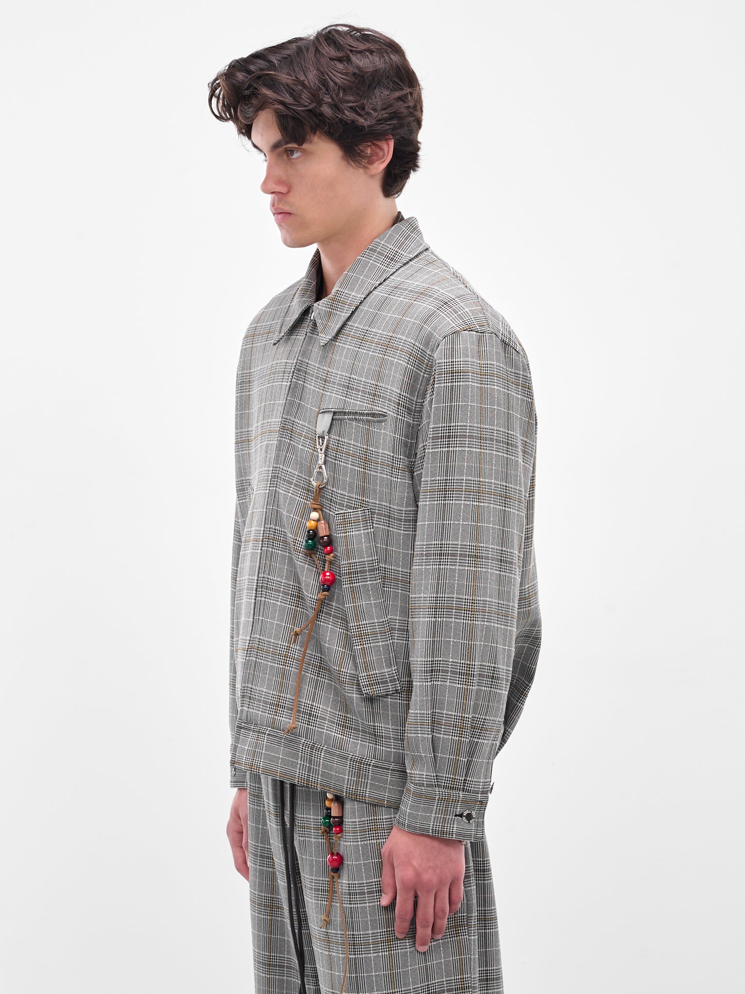 Gray Vintage Check Coach Jacket (252-MJK067-GREY)