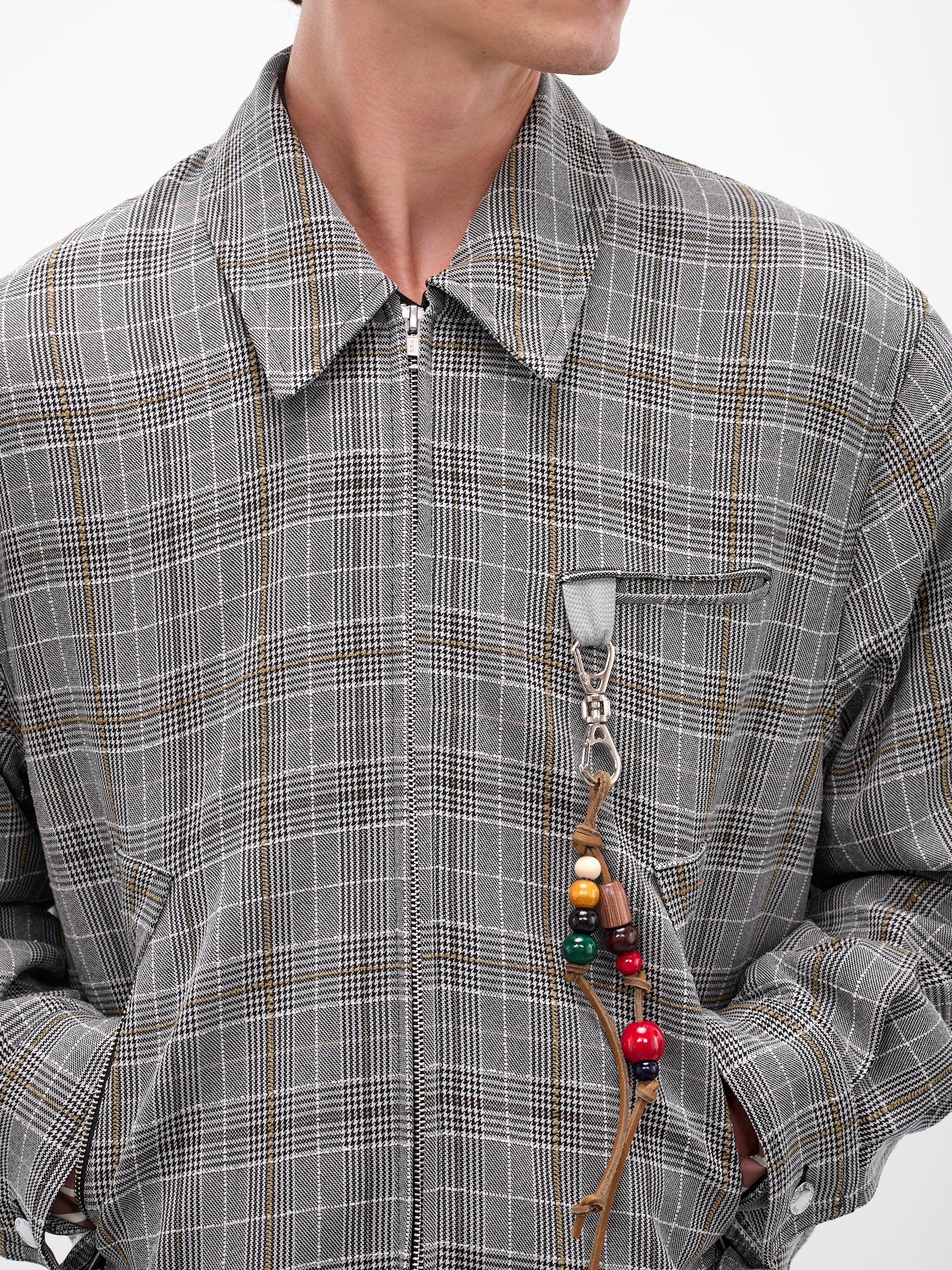 Gray Vintage Check Coach Jacket (252-MJK067-GREY)