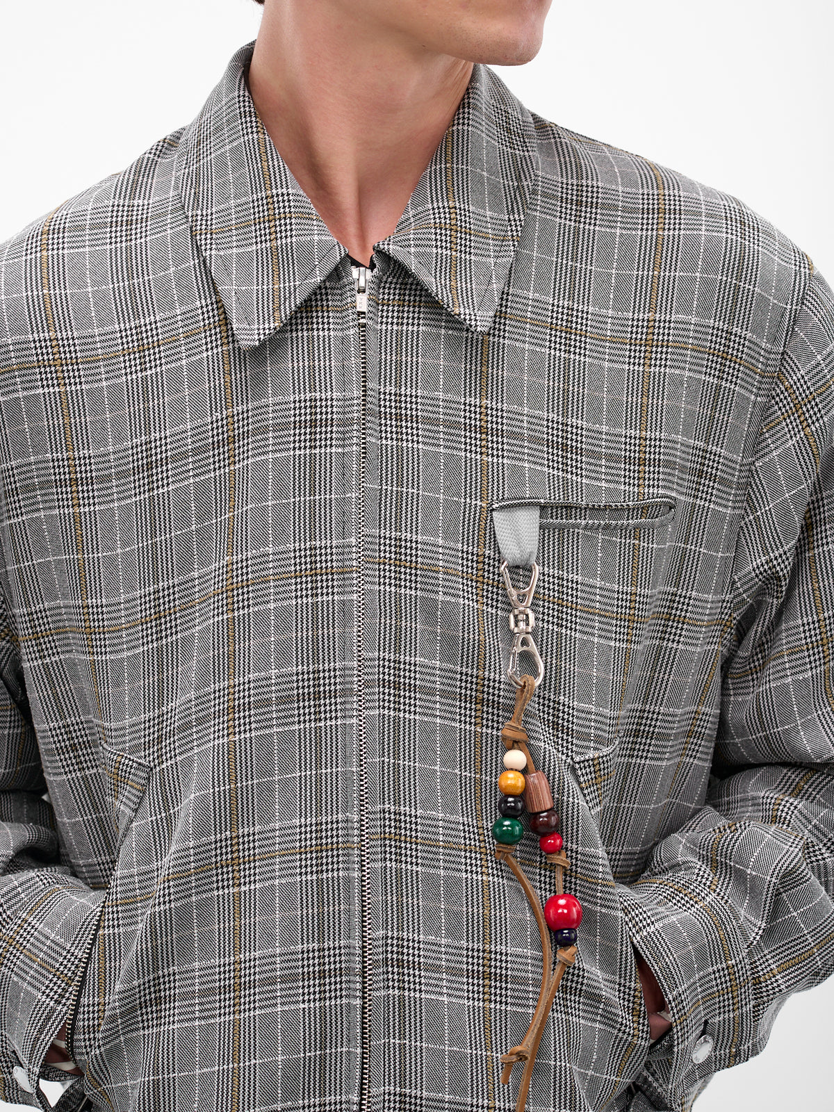 Gray Vintage Check Coach Jacket (252-MJK067-GREY)