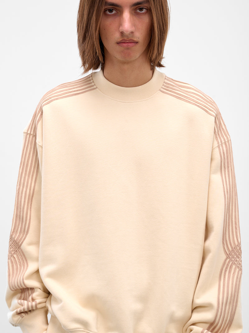 Ivory Applique Gym Crewneck Pullover (252-MJP023A-IVORY)