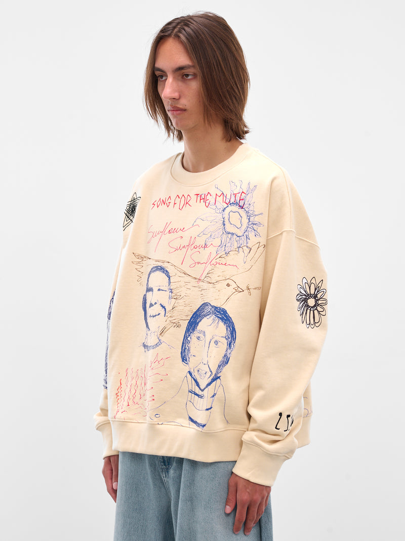 Ivory 'Sketchbook' Graphic Crewneck Pullover (252-MJP029P9-IVORY)