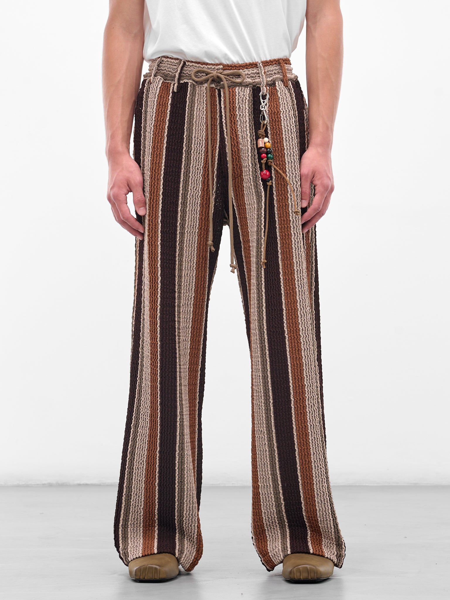 SONG FOR THE MUTE Striped Trousers | H.Lorenzo - front