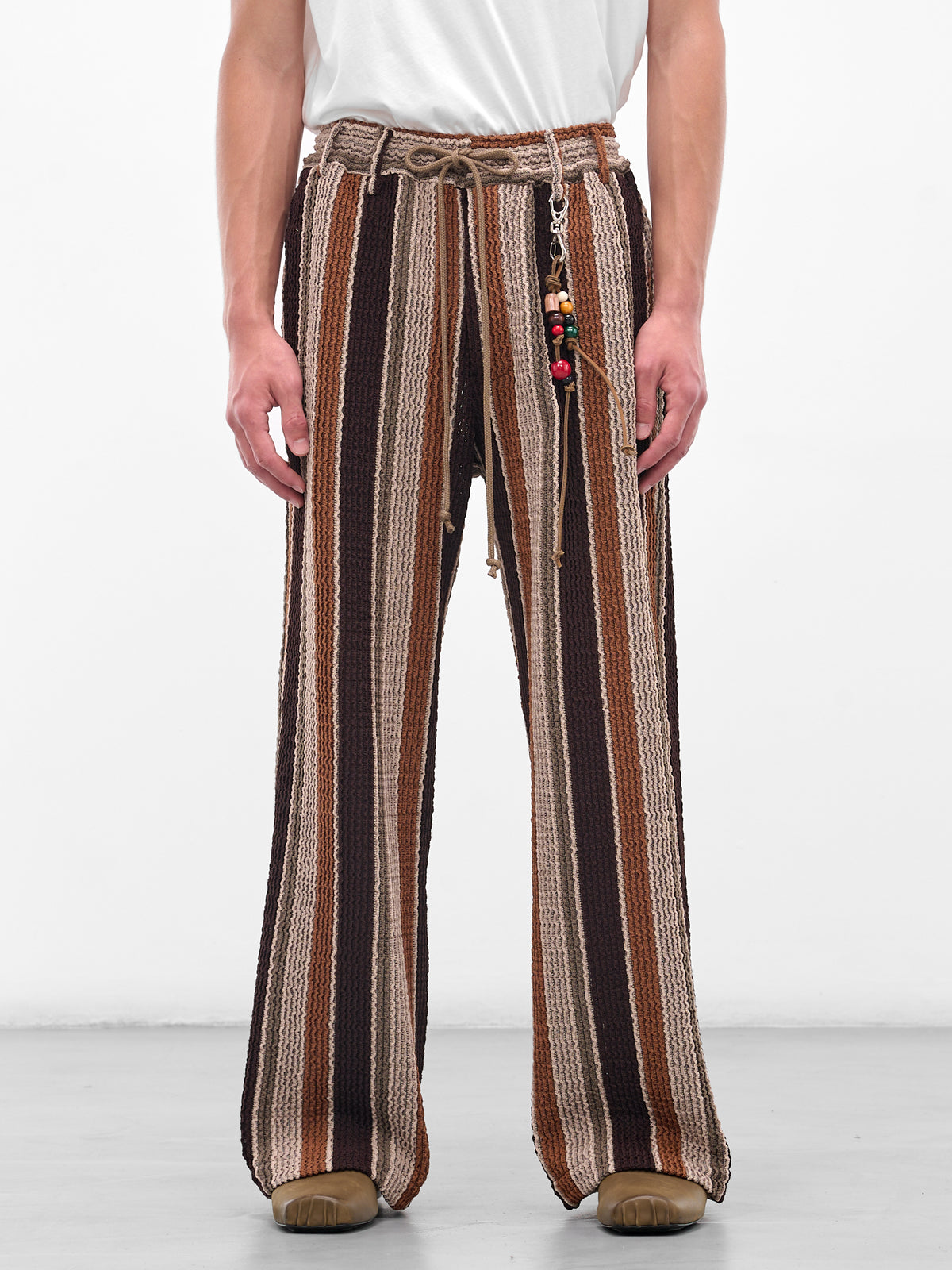 SONG FOR THE MUTE Striped Trousers | H.Lorenzo - front