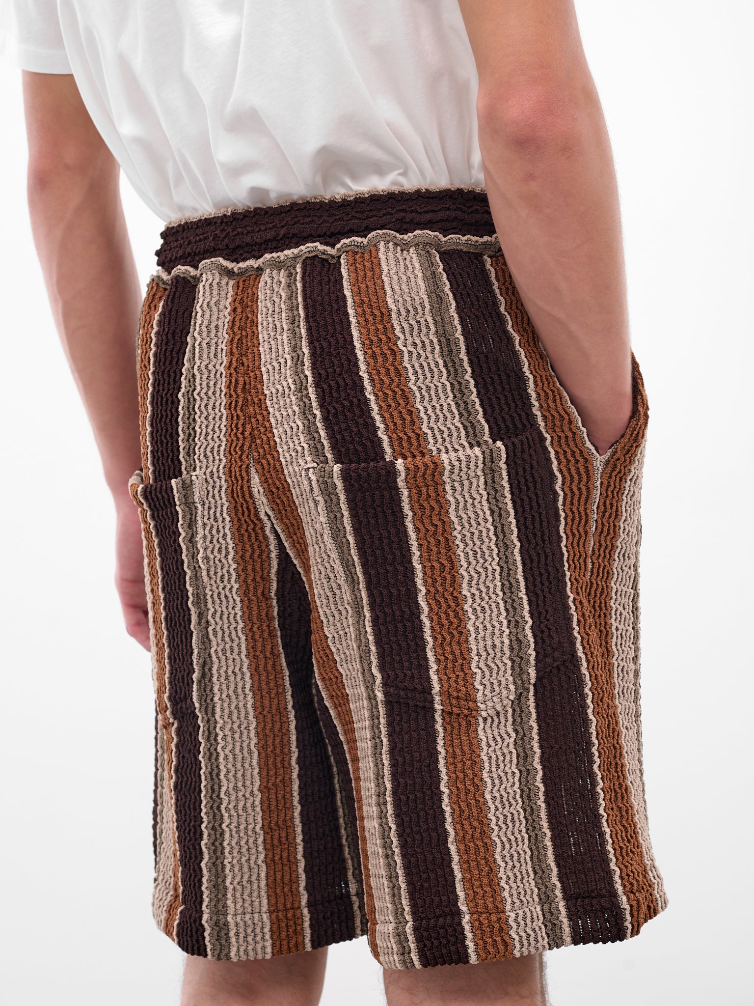 SONG FOR THE MUTE Striped Knit Shorts | H.Lorenzo - detail 2