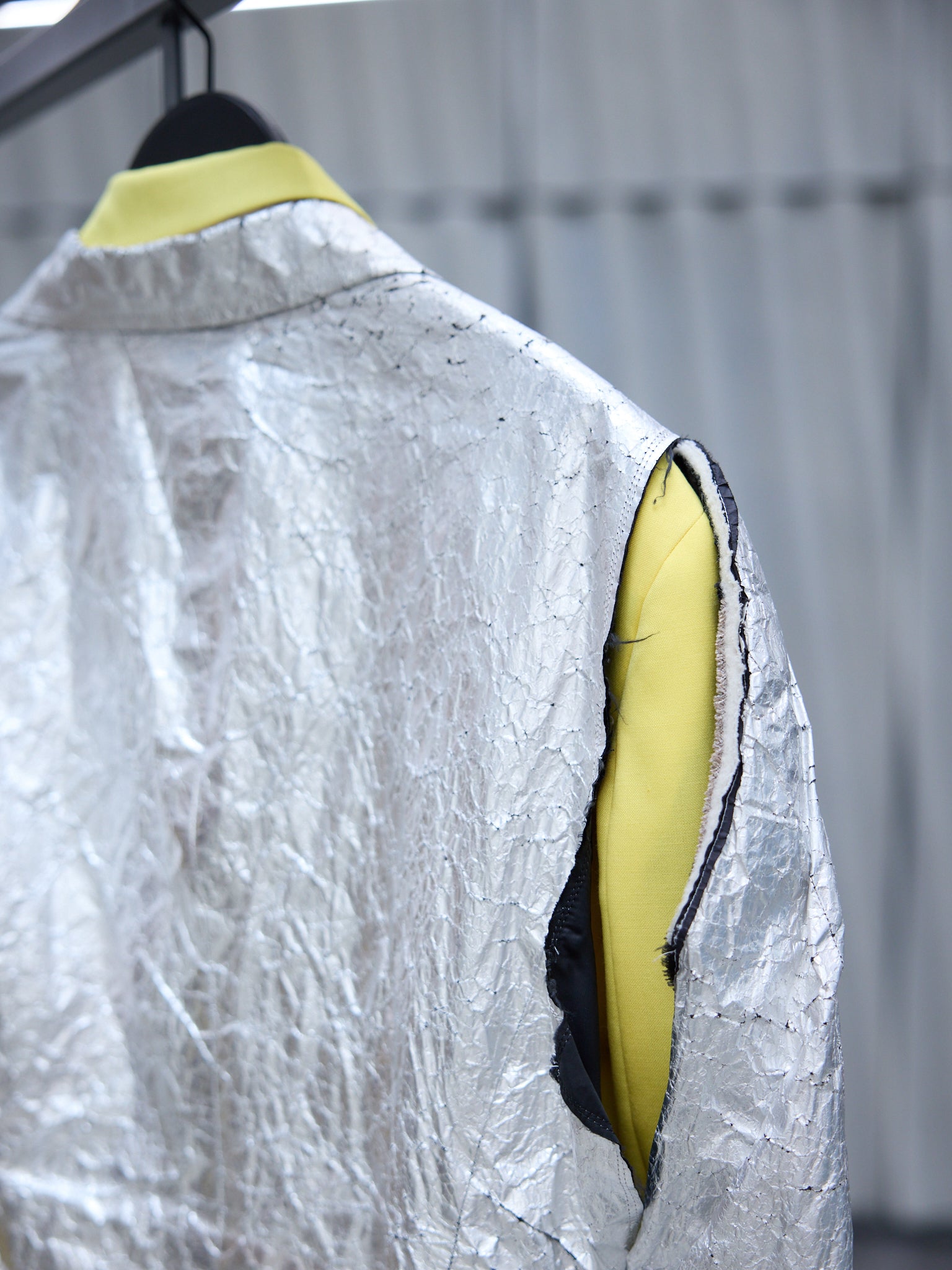 Chrome/Yellow Double Layer Blazer (PG-J009-051-YELLOW-SILVER)