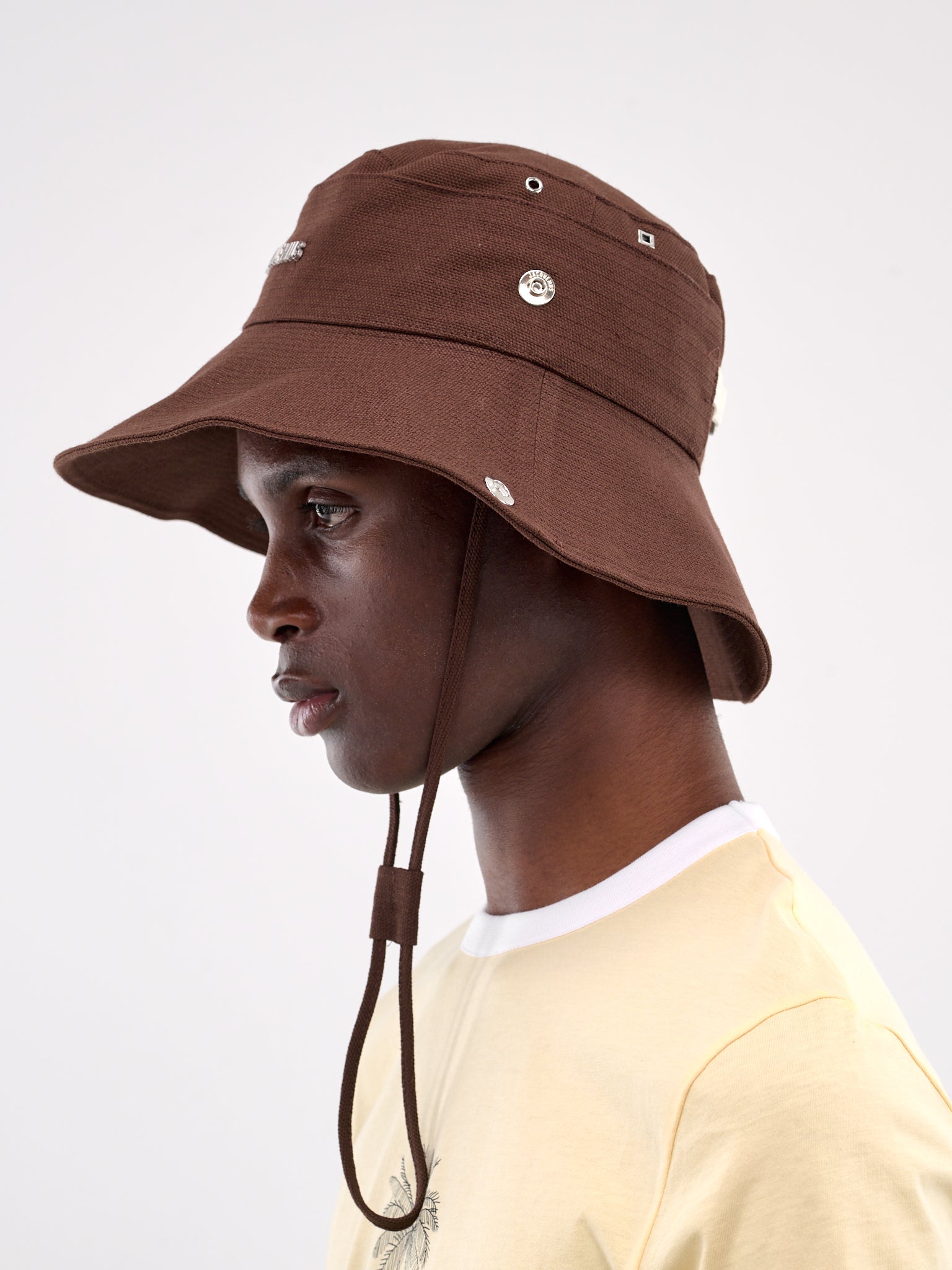The De-Nîmes Denim Bucket Hat (255AC721-5035-BROWN)
