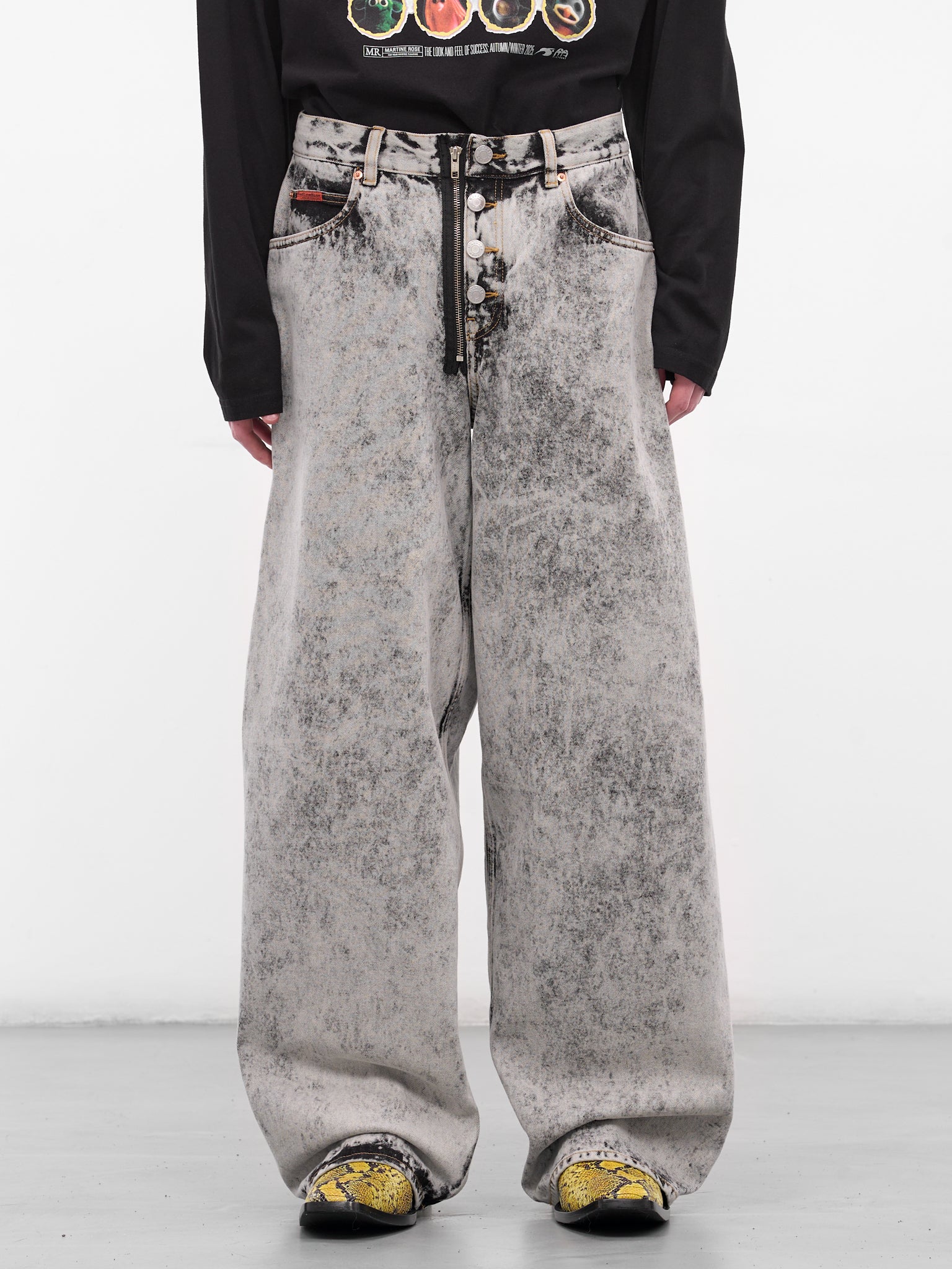 Gray Denim Wide Leg Jeans (259WD09049-GREY)
