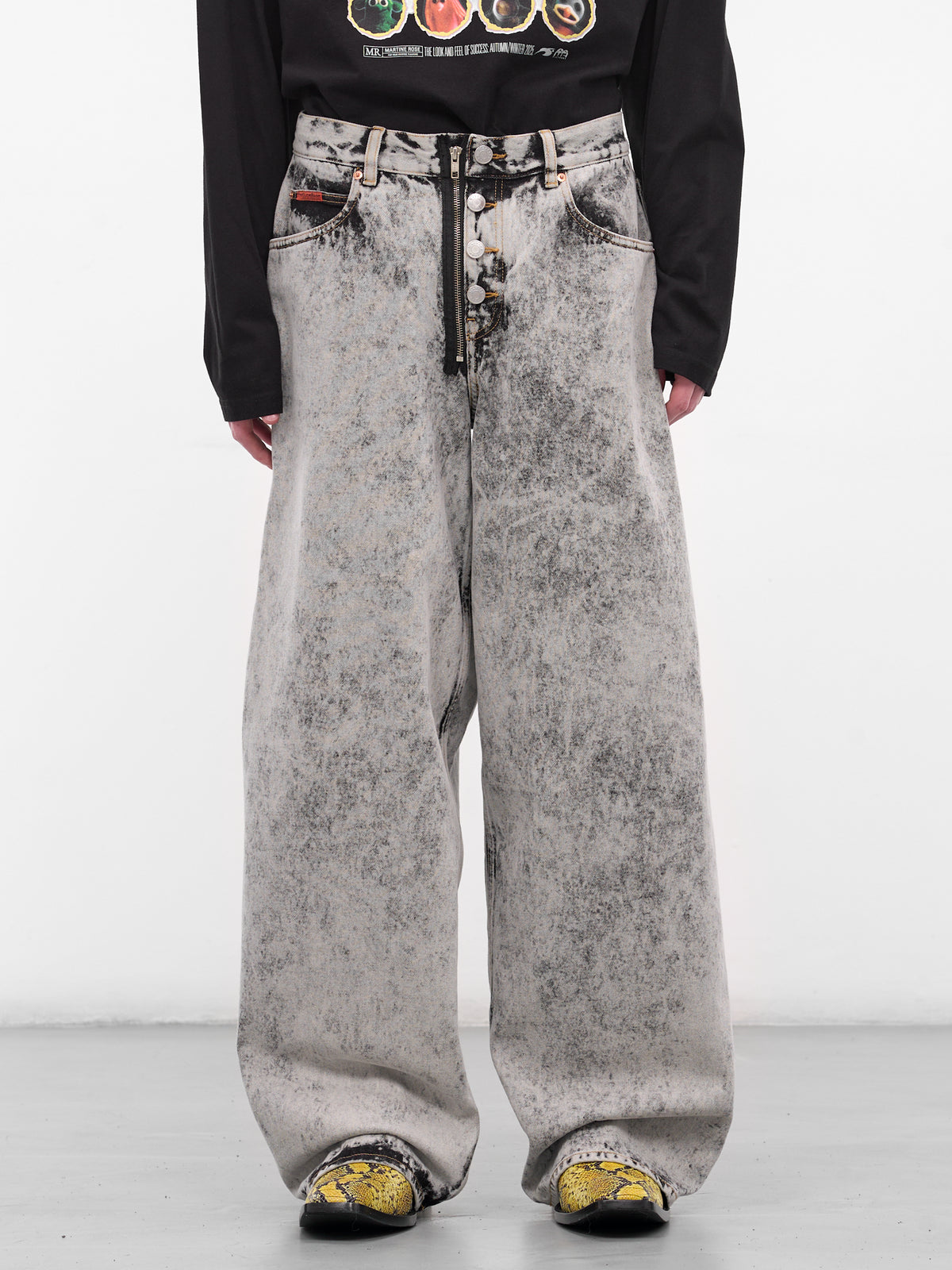 Gray Denim Wide Leg Jeans (259WD09049-GREY)