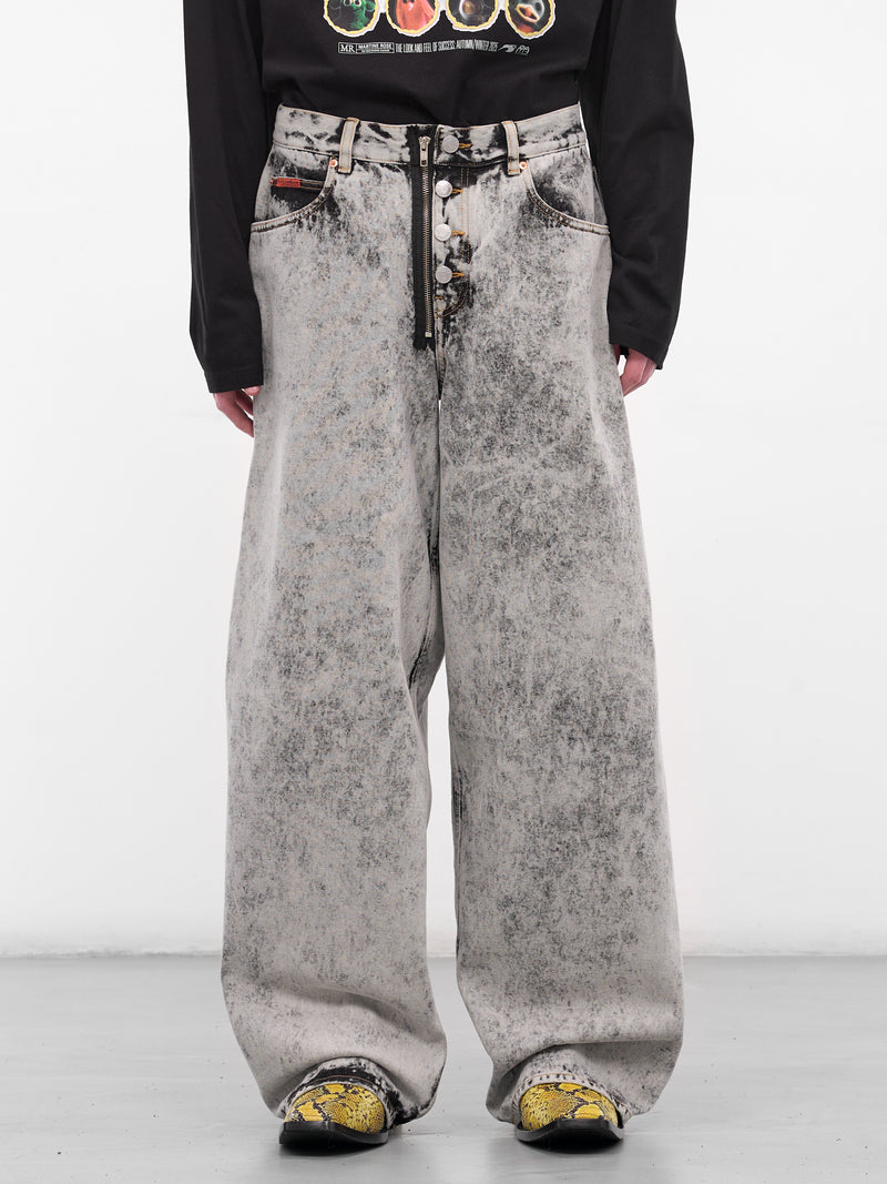 Gray Denim Wide Leg Jeans (259WD09049-GREY)