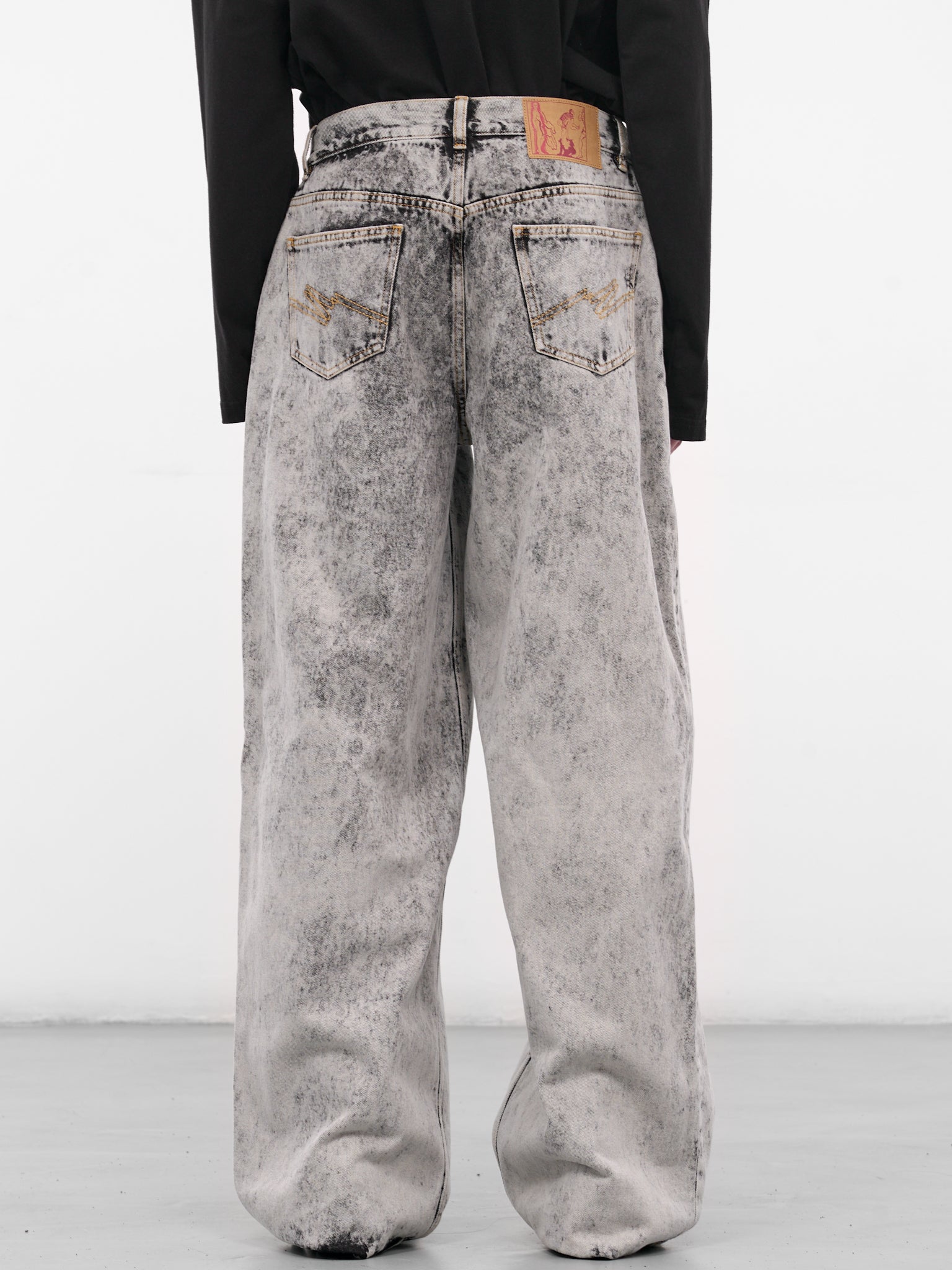 Gray Denim Wide Leg Jeans (259WD09049-GREY)