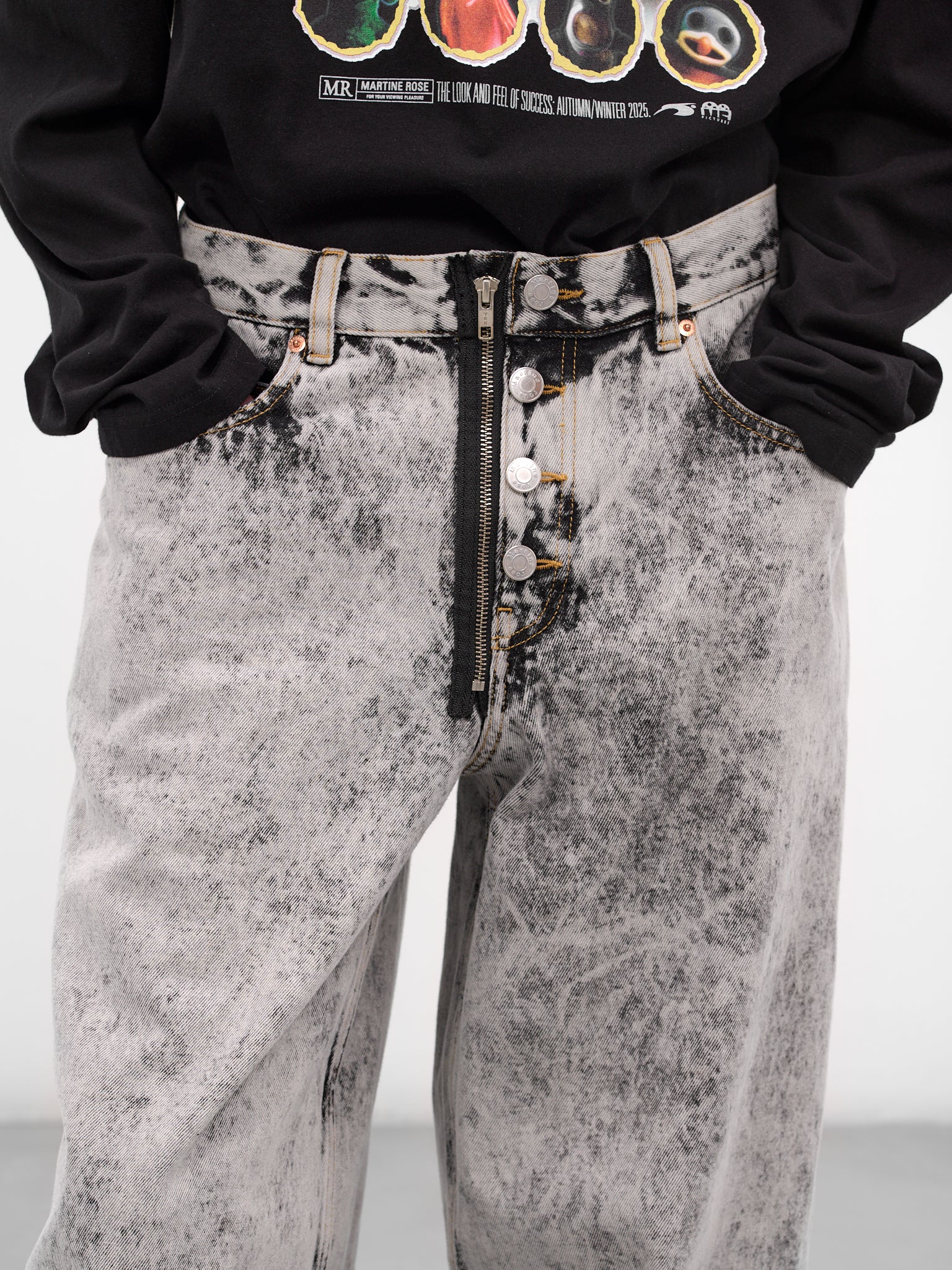 Gray Denim Wide Leg Jeans (259WD09049-GREY)
