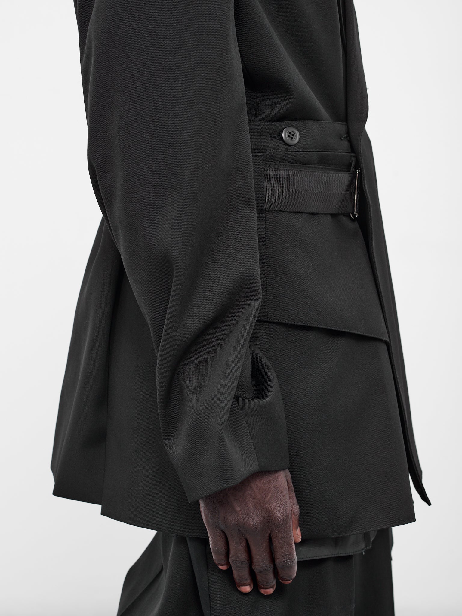 Black Double-Breasted Wool Blazer (25A0257-BLACK)