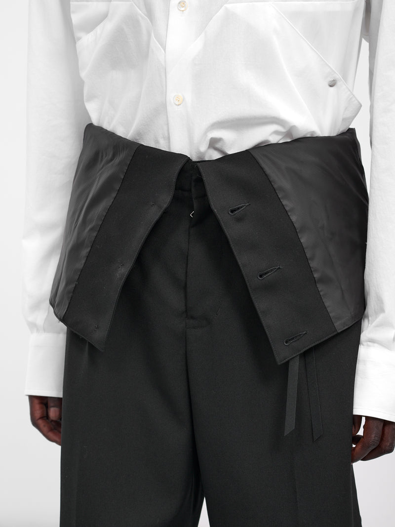 Black Wool Deconstructed Waistcoat Pants (25A0262-BLACK)