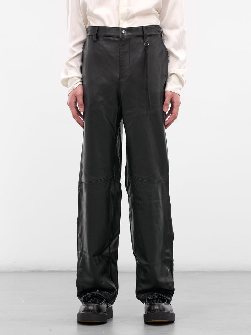 Black Lamb Leather Trousers (25A0291-BLACK)