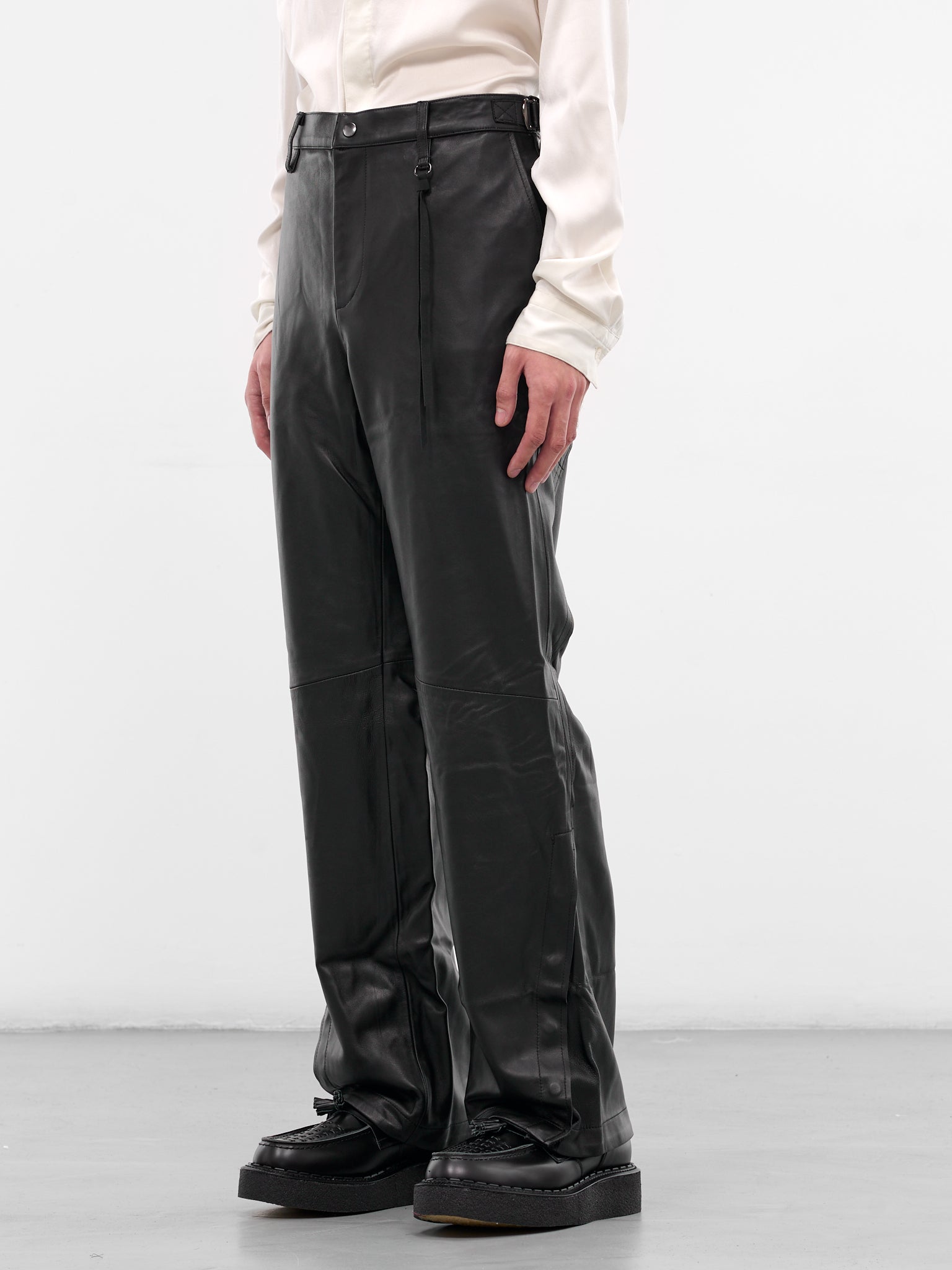 Black Lamb Leather Trousers (25A0291-BLACK)