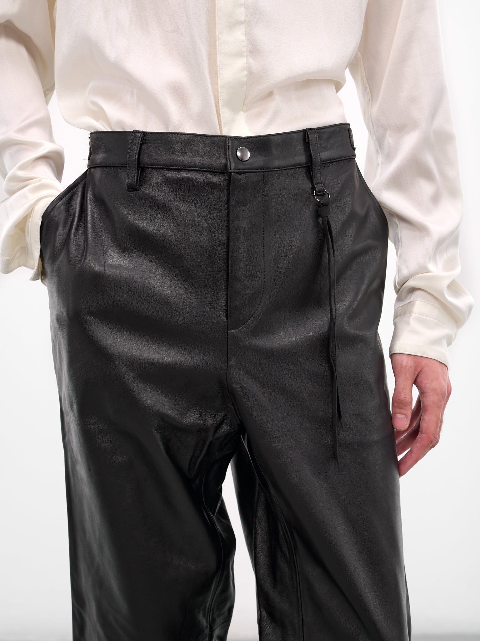 Black Lamb Leather Trousers (25A0291-BLACK)