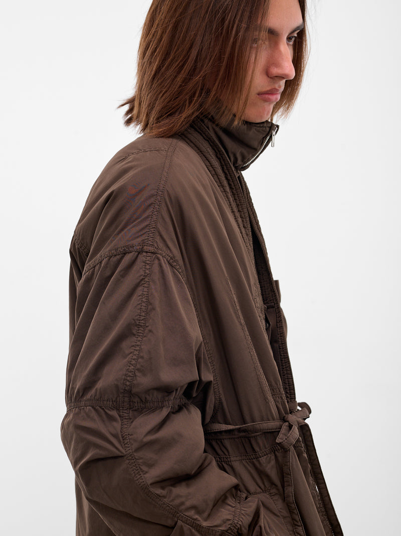 Brown Hybrid Kimono Field Jacket (25A96MRU25-COCOA)
