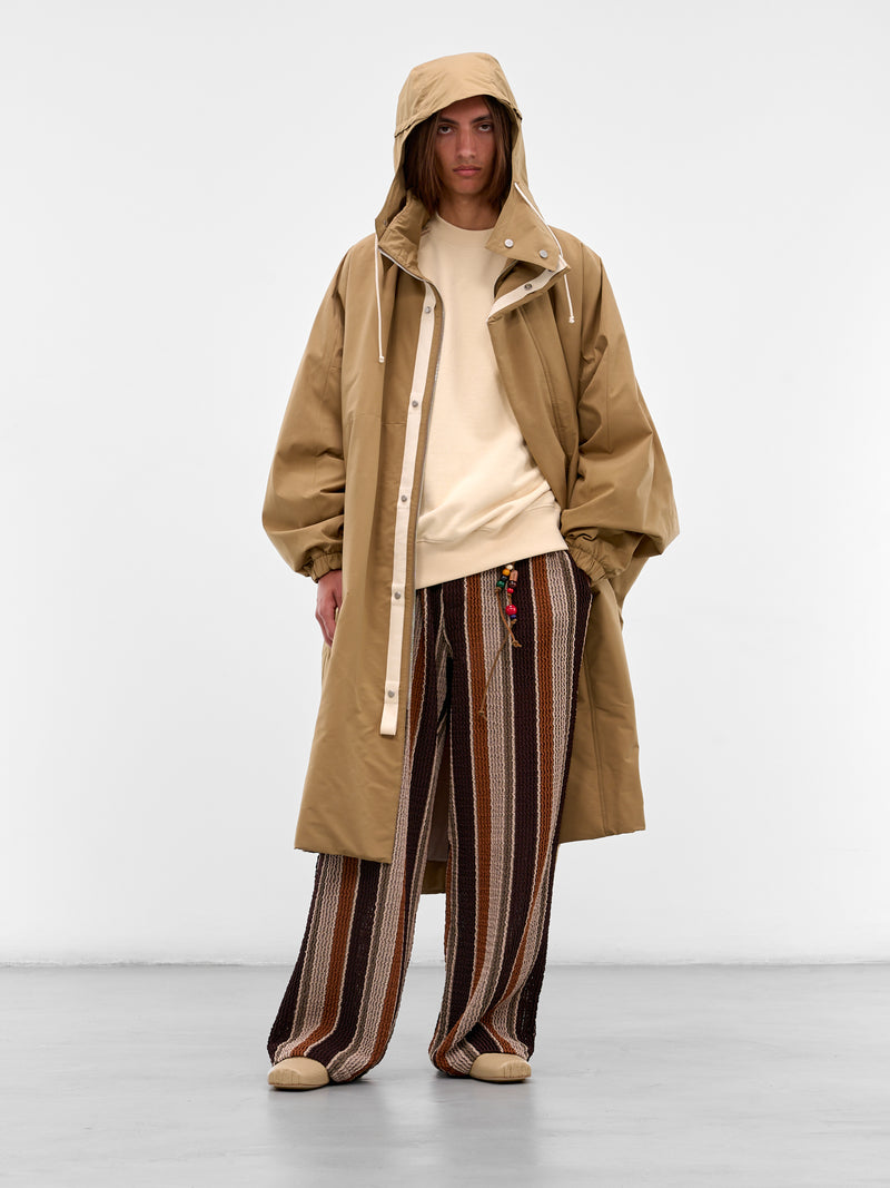 Beige Oversized Padded Raincoat (25A96MRU26-CARAMEL)