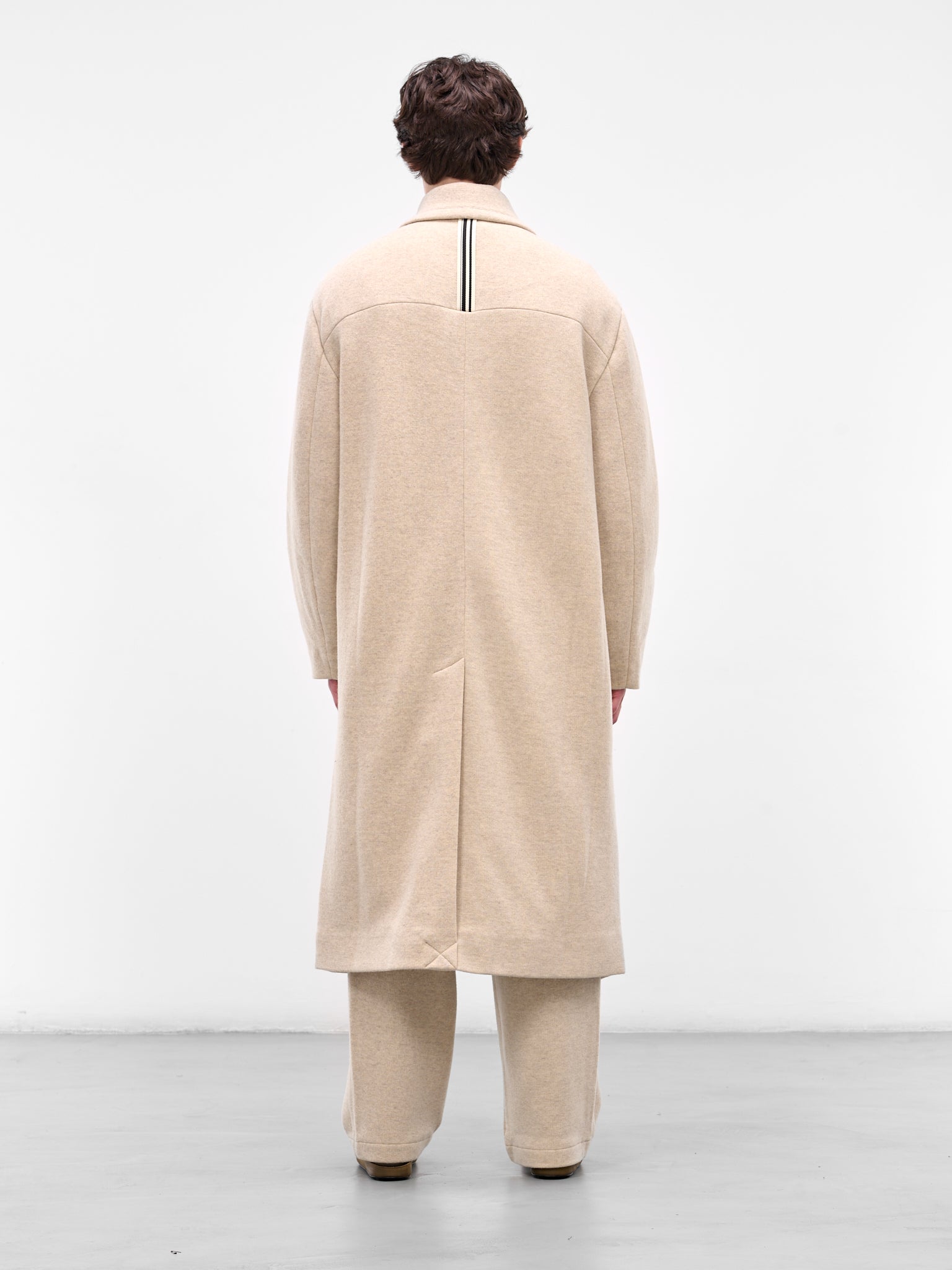 Beige Wool Zip Long Coat (25A96MRU27-DUNE)