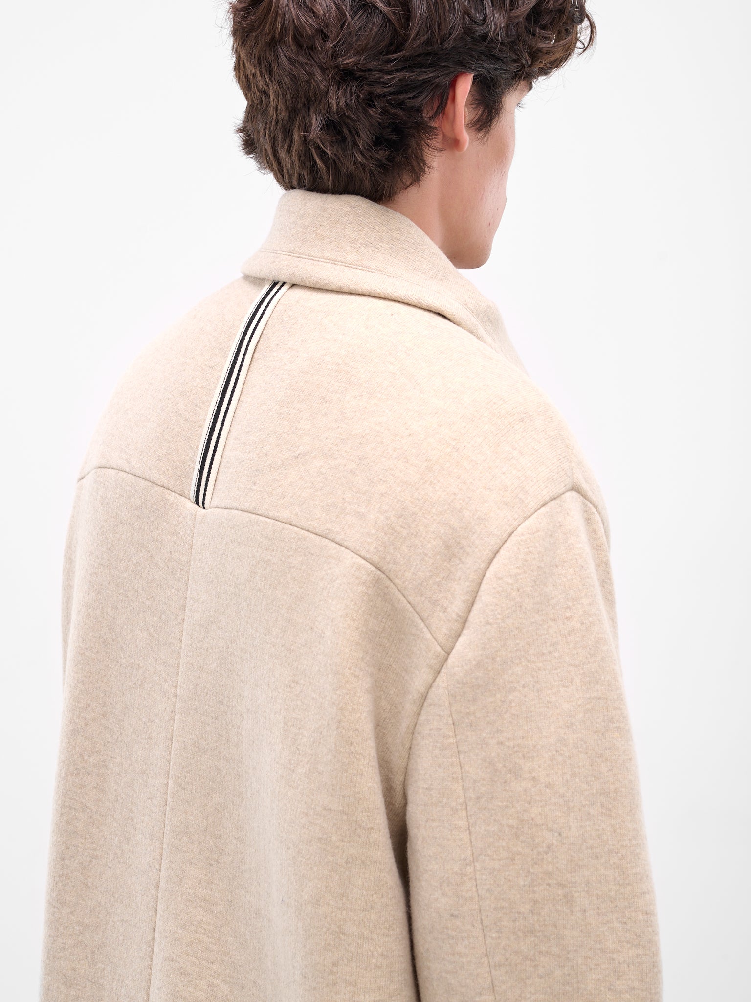 Beige Wool Zip Long Coat (25A96MRU27-DUNE)