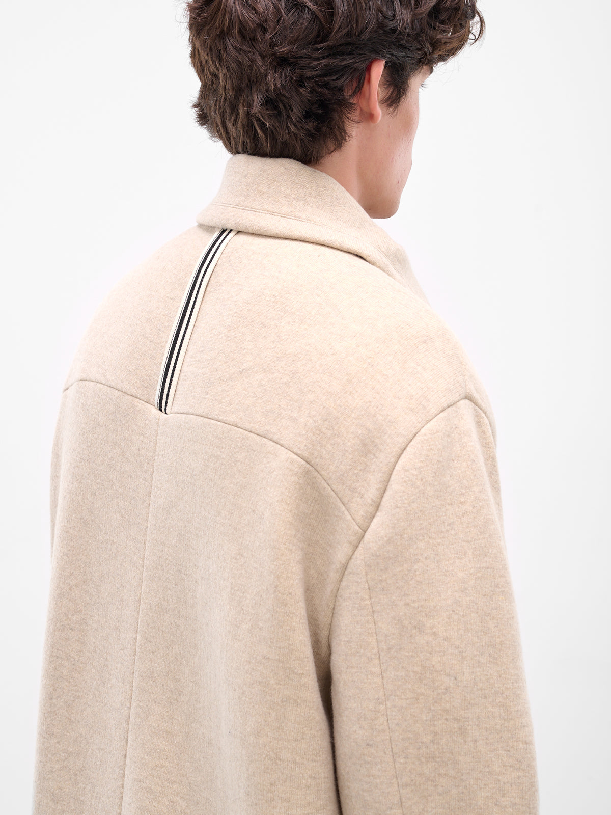 Beige Wool Zip Long Coat (25A96MRU27-DUNE)