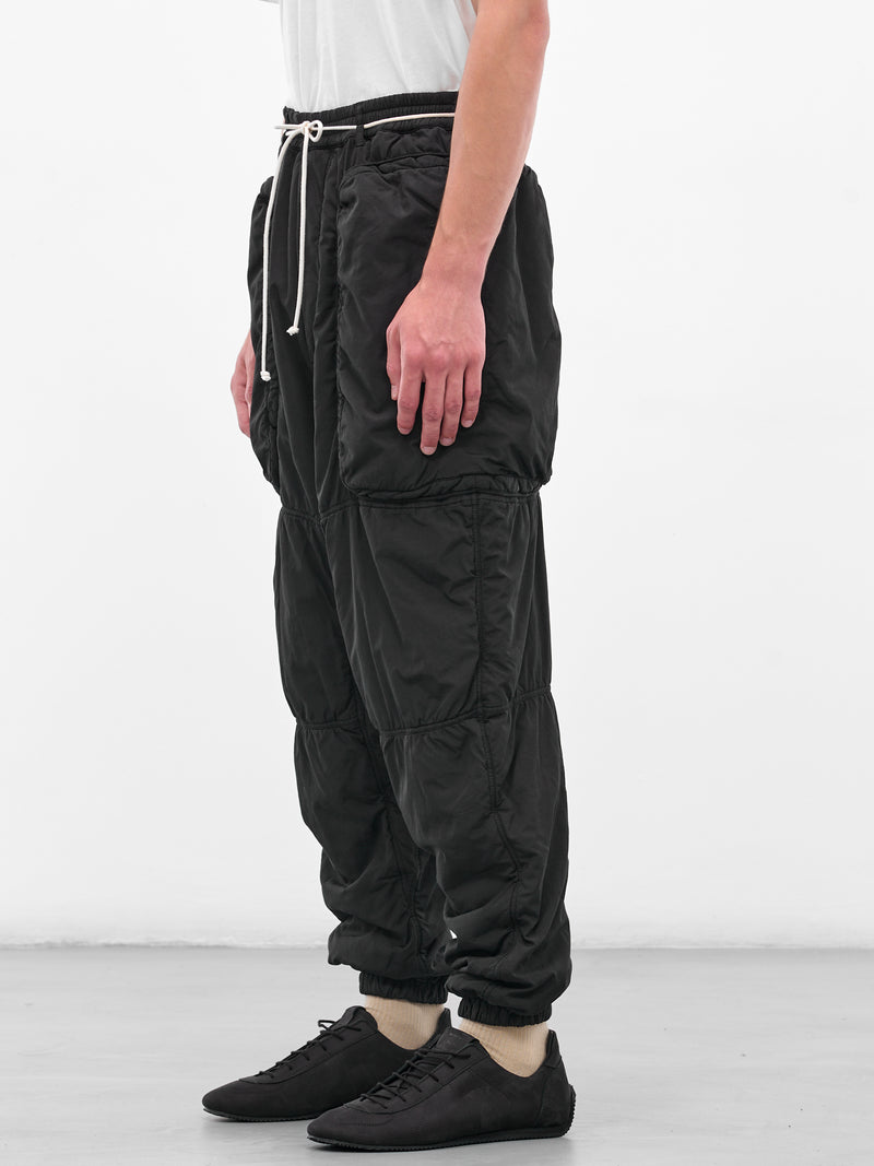 Black Cotton Padded Utility Trousers (25A96MRU47-BLACK)