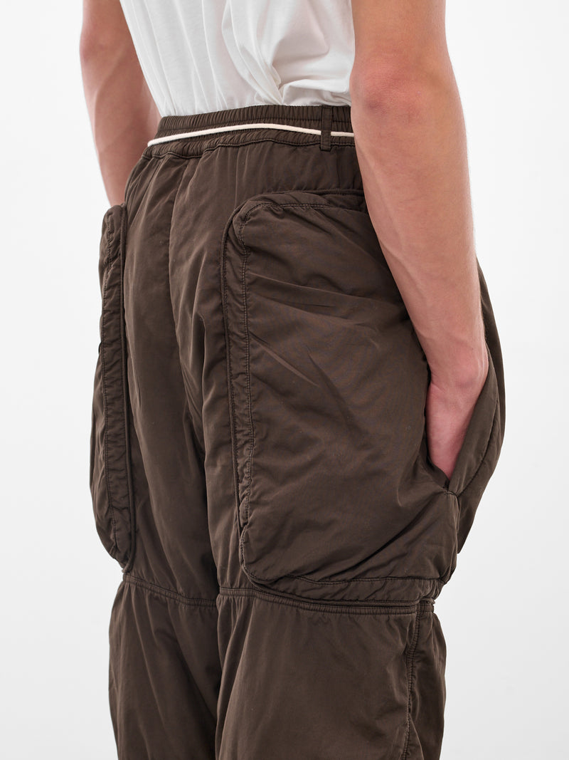 Brown Cotton Padded Utility Trousers (25A96MRU47-COCOA)