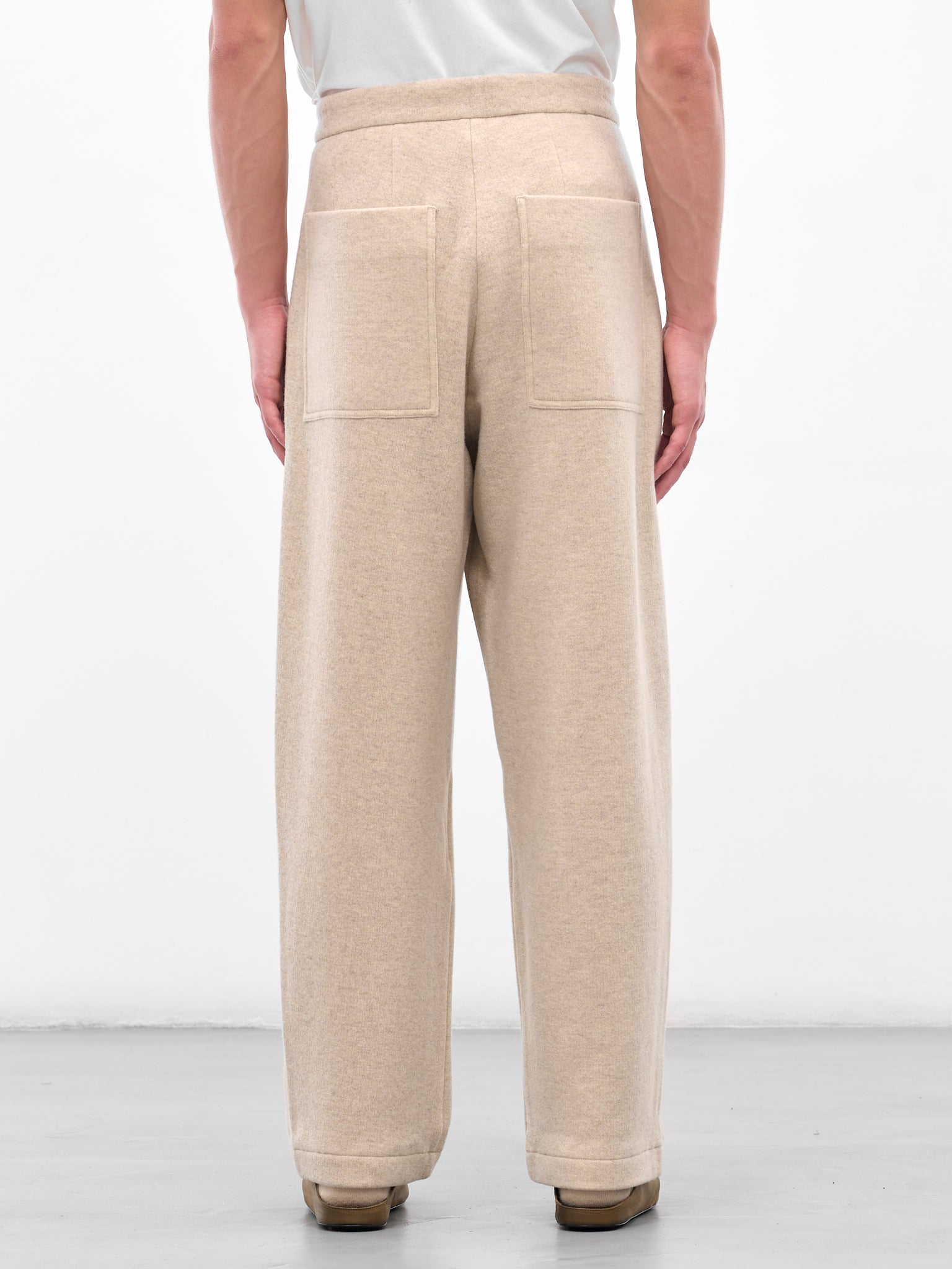 Beige Pleated Straight Tailored Trousers (25A96MRU48-DUNE)
