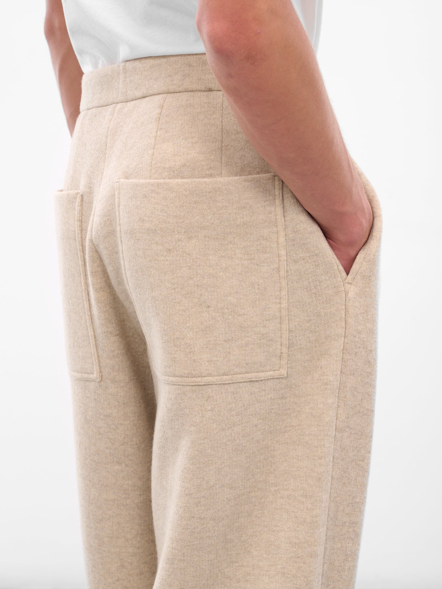 Beige Pleated Straight Tailored Trousers (25A96MRU48-DUNE)