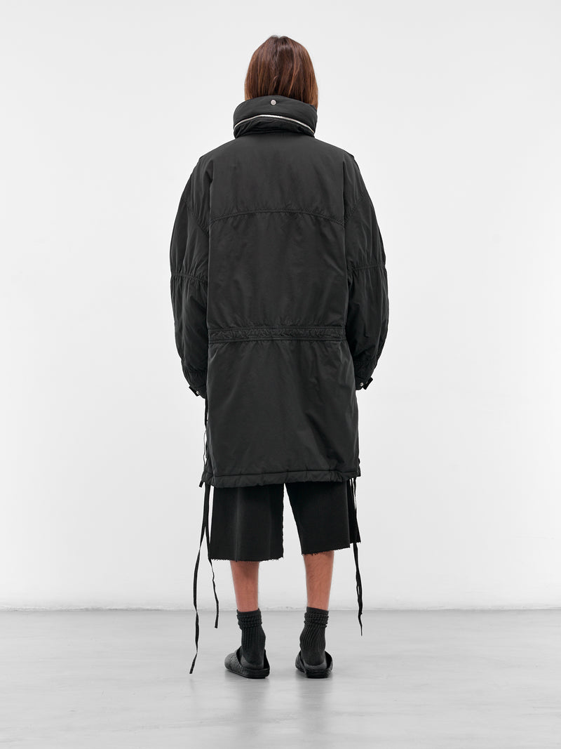 Black Oversized Hooded Parka Coat (25A96MRU53-BLACK)