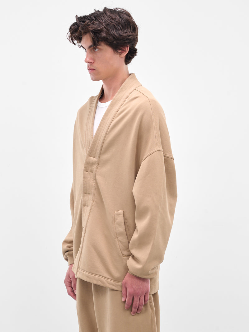 Beige Cotton Kimono Jacket (25A96MUJ04-DUNE)