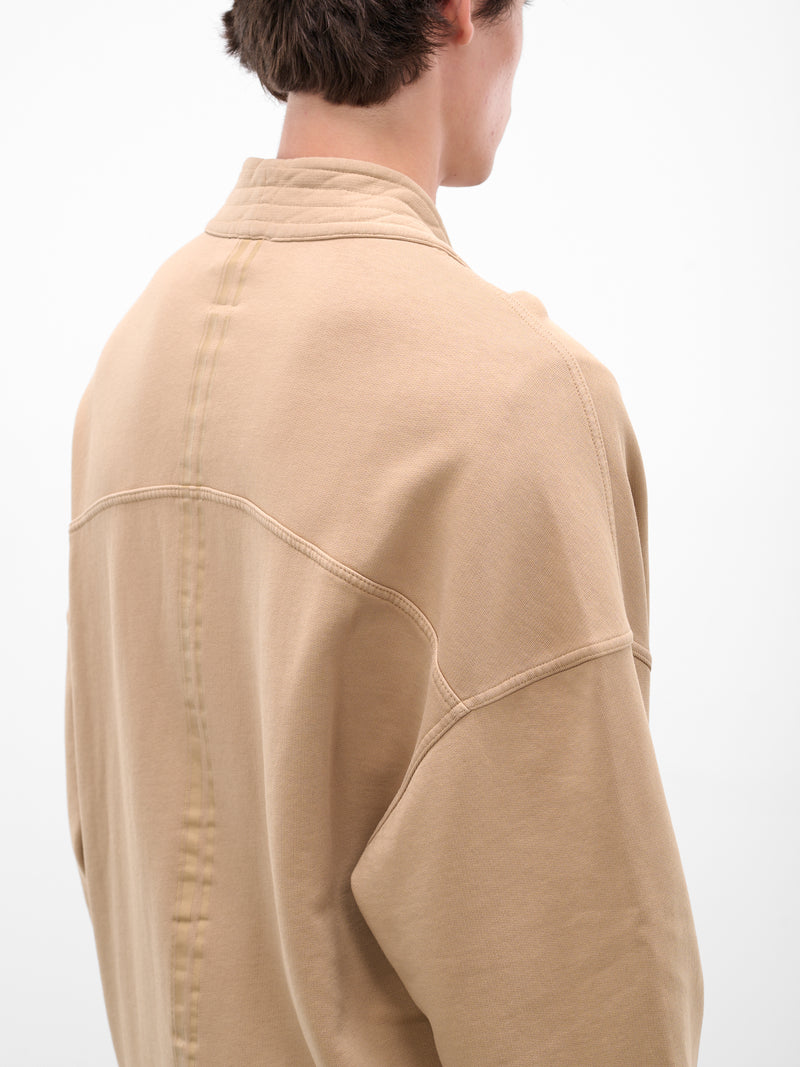 Beige Cotton Kimono Jacket (25A96MUJ04-DUNE)