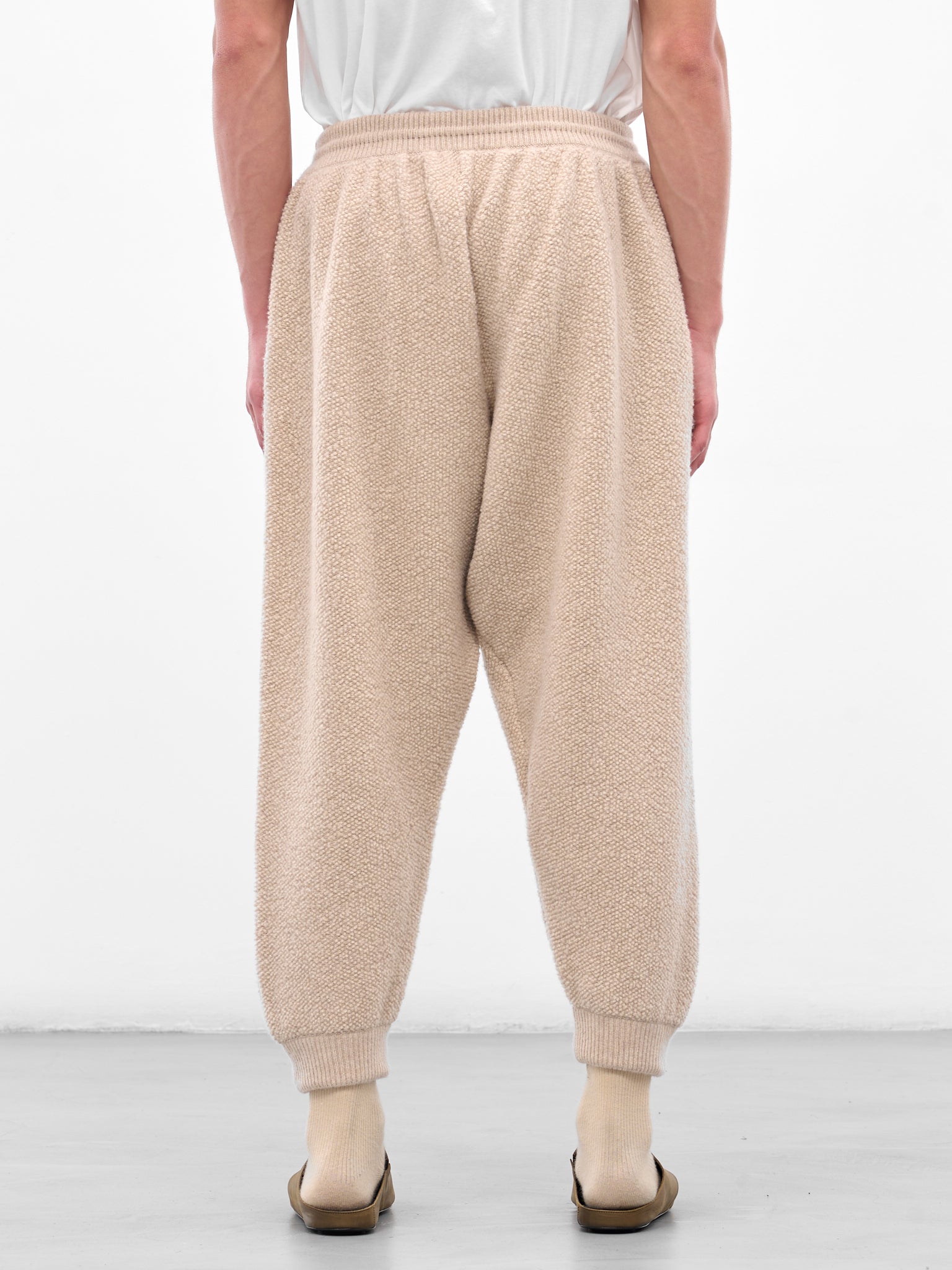 Beige Boucle Fleece Wool Joggers (25A96MUK06-DUNE)