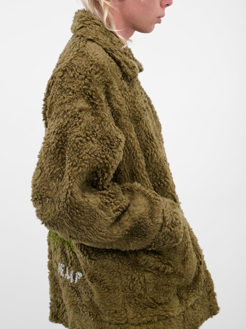 Khaki Hemp Painting Fleece Jacket (25AW10BL227-KHAKI)