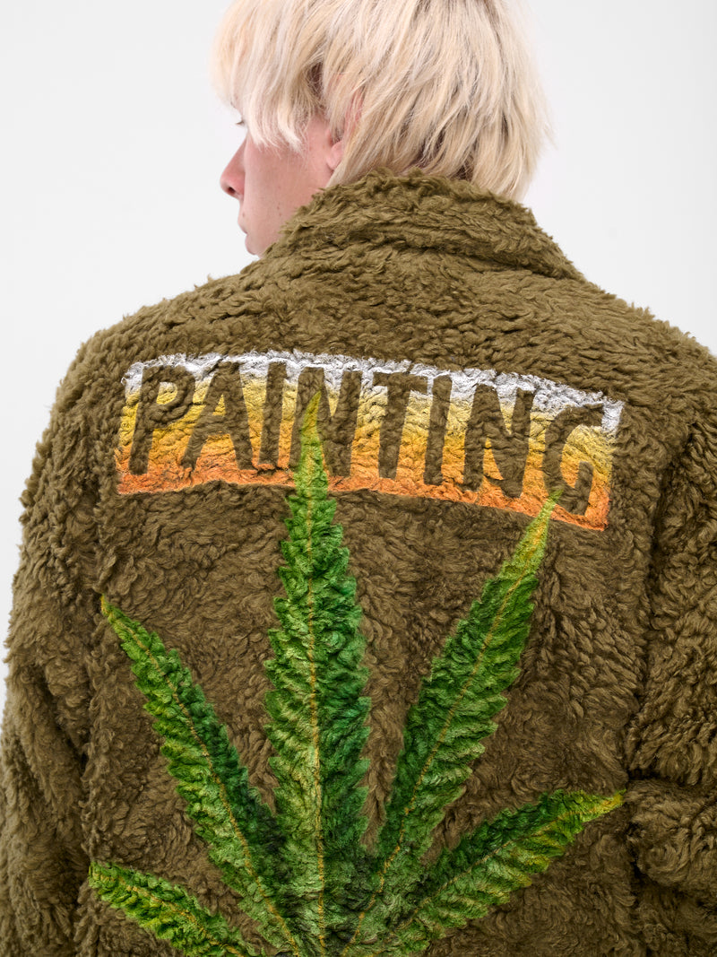 Khaki Hemp Painting Fleece Jacket (25AW10BL227-KHAKI)