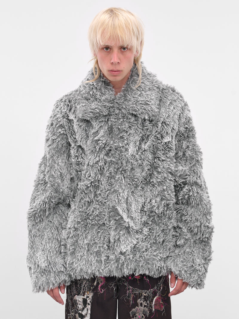 Gray Fur Cut-Out Fangs Jacket (25AW15BL228-GREY)