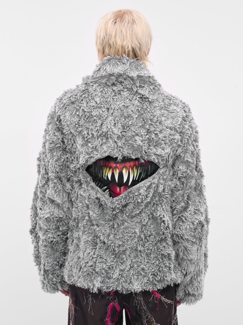 Gray Fur Cut-Out Fangs Jacket (25AW15BL228-GREY)