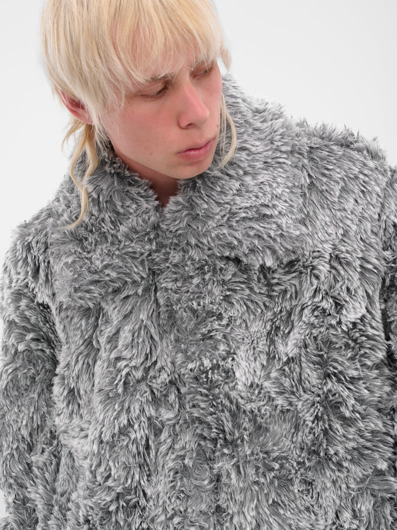 Gray Fur Cut-Out Fangs Jacket (25AW15BL228-GREY)