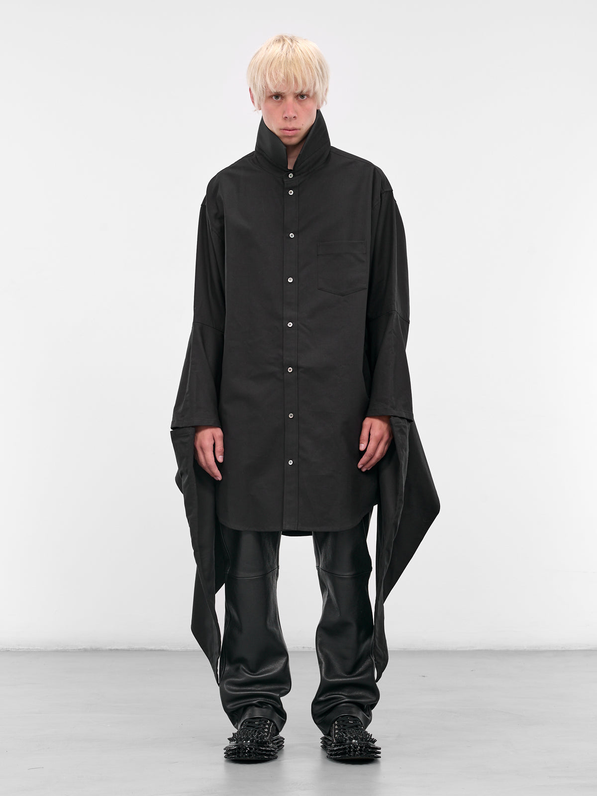 Black Wing Button-Up Shirt (25AW21SH164-BLACK)
