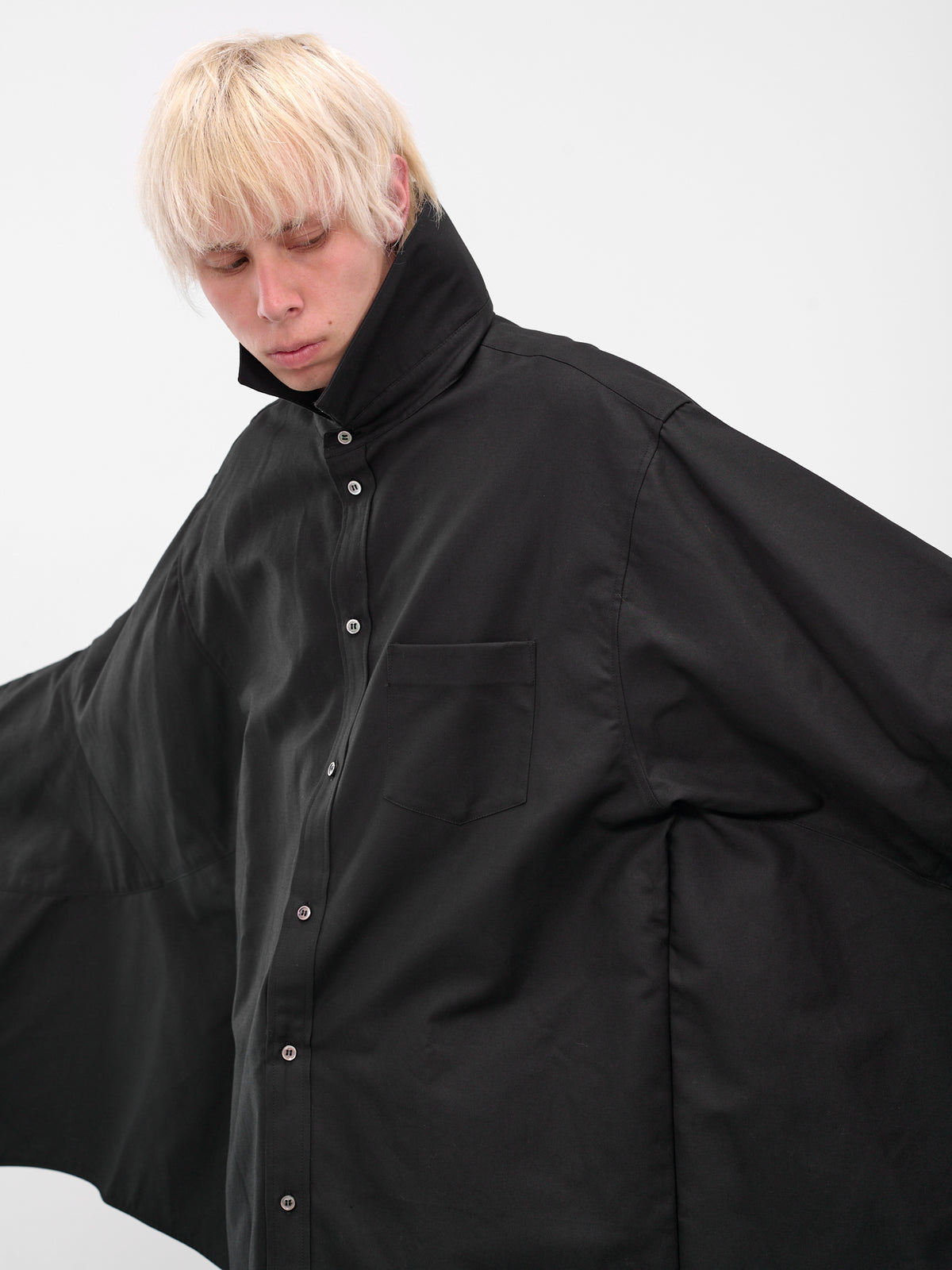 Black Wing Button-Up Shirt (25AW21SH164-BLACK)