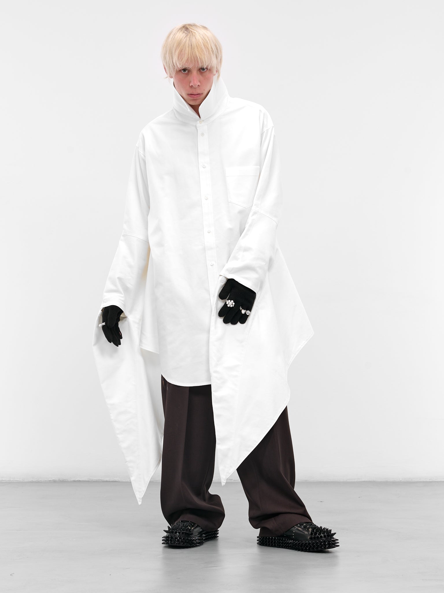 White Wing Button-Up Shirt (25AW21SH164-WHITE)