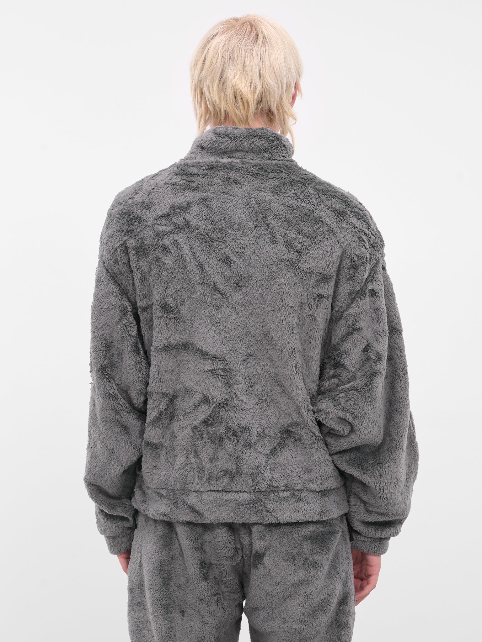 Gray Skeletal Embroidery Fleece Sweater (25AW32BL232-GREY)